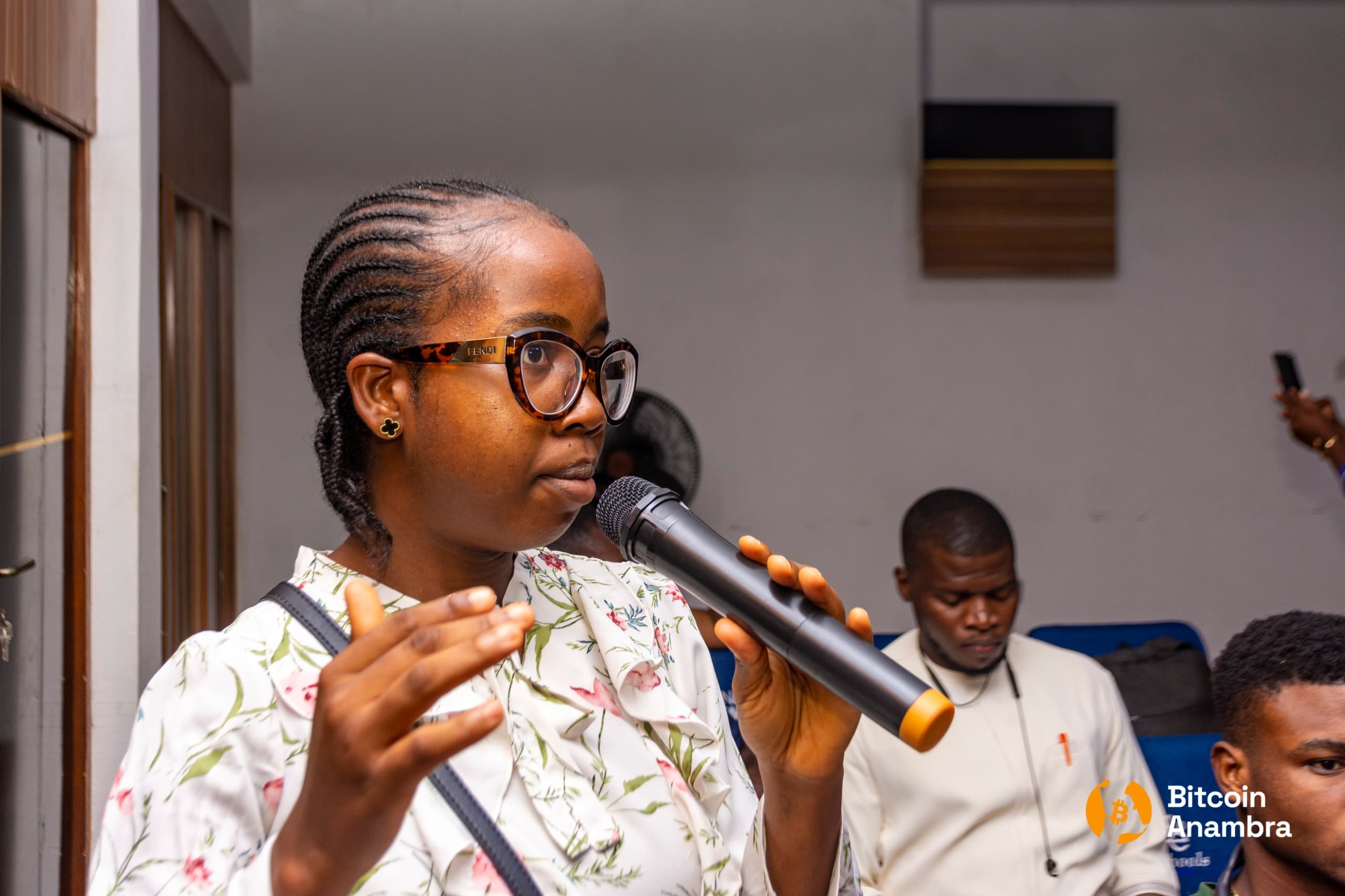 Emmanuella speaking at a conference